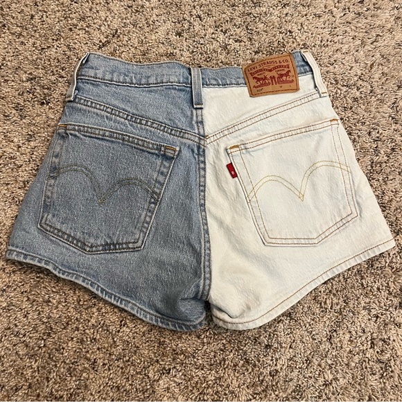 Levi’s 501 Button Fly Two Tone Shorts Waist Size 24 - Picture 3 of 12